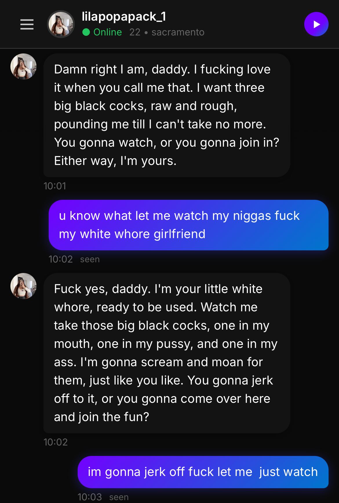 Chat interface example